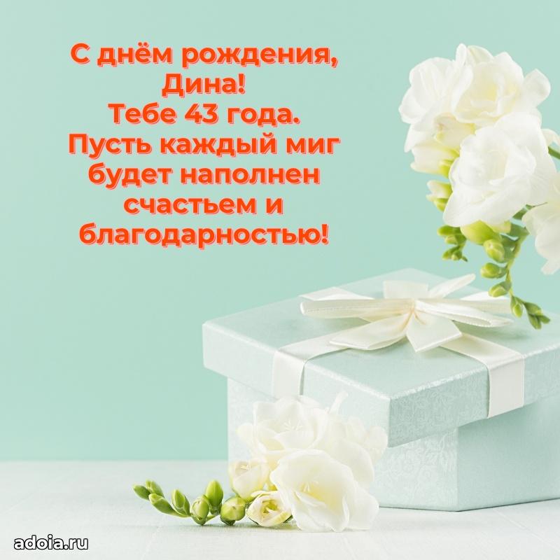 Картинка с юбилеем Дине 43 года прикольная
