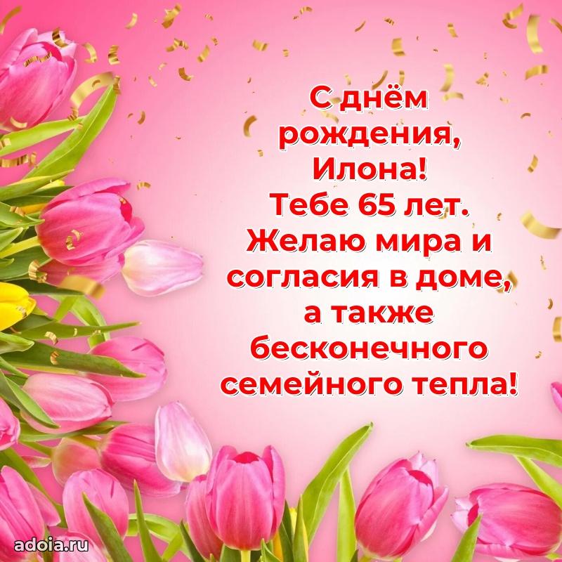 Картинка с юбилеем Илоне 65 лет прикольная