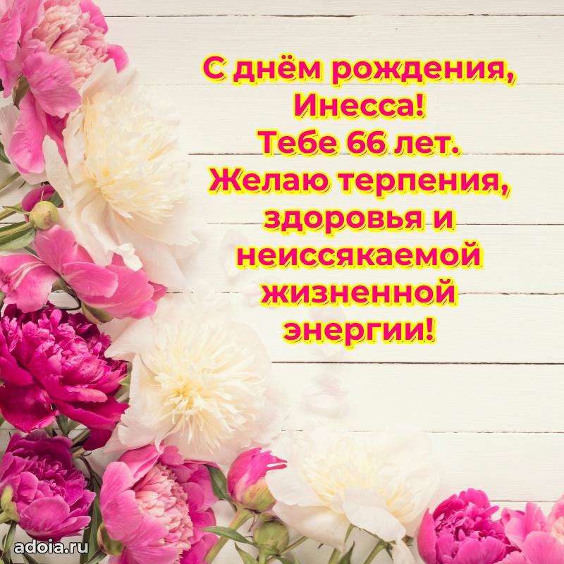 Картинка с юбилеем Инессе 66 лет прикольная