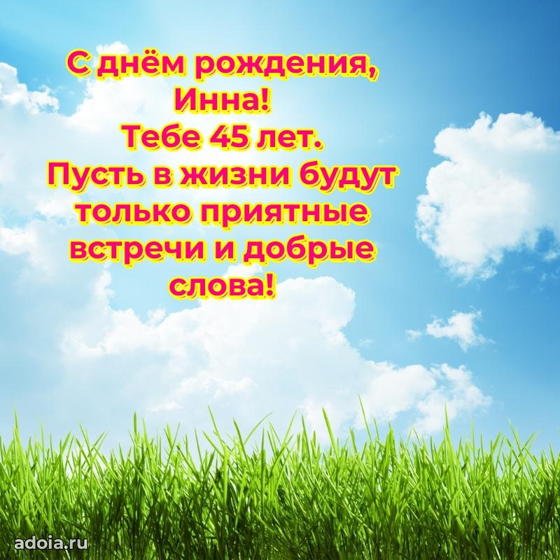 Картинка с юбилеем Инне 45 лет прикольная