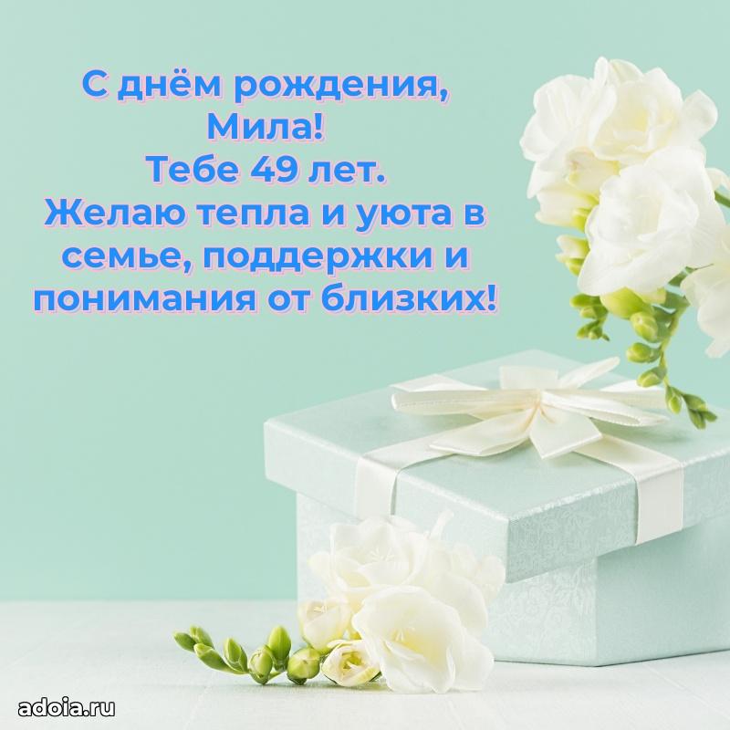 Открытка с Днем Рождения Миле 49 лет