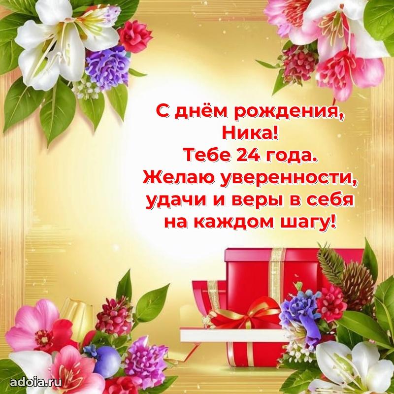 Картинка с юбилеем Нике 24 года прикольная