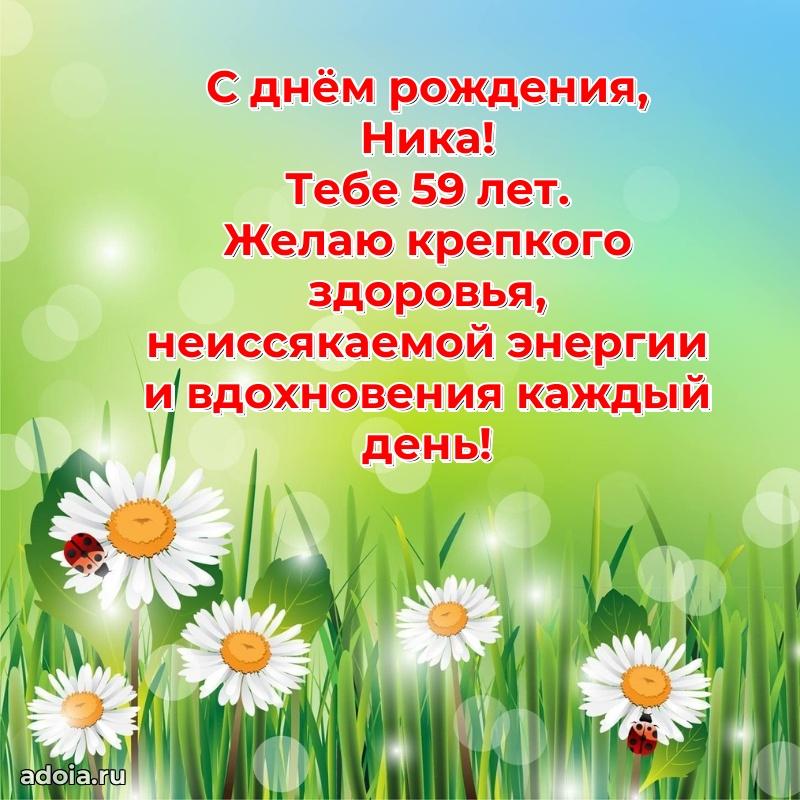 Картинка с юбилеем Нике 59 лет прикольная
