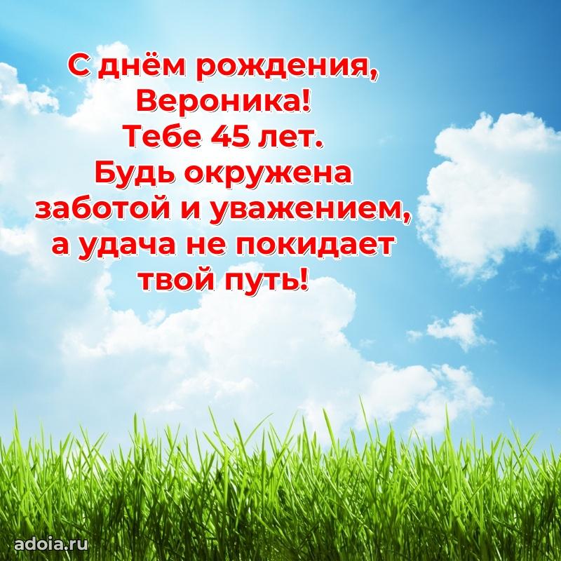 Современная открытка поздравление Веронике с Днем Рождения на 45 лет