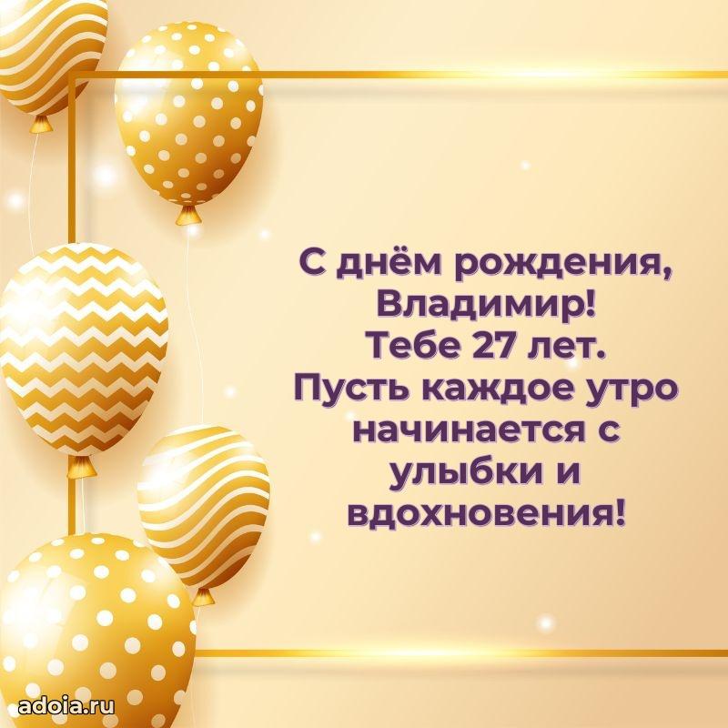 Владимиру 27 лет