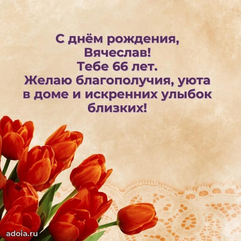 Картинка с юбилеем Вячеславу 66 лет прикольная
