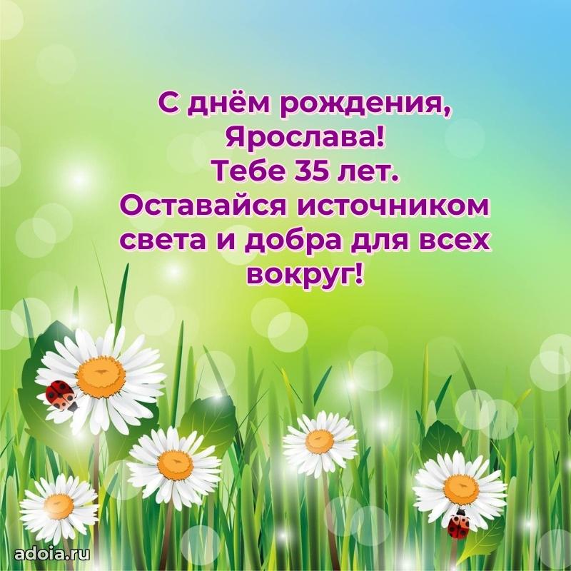 Открытка с Днем Рождения Ярославе 35 лет