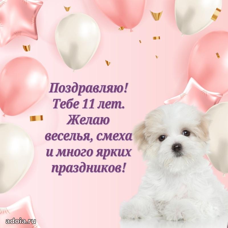 Оригинальная открытка на 11 лет внучке