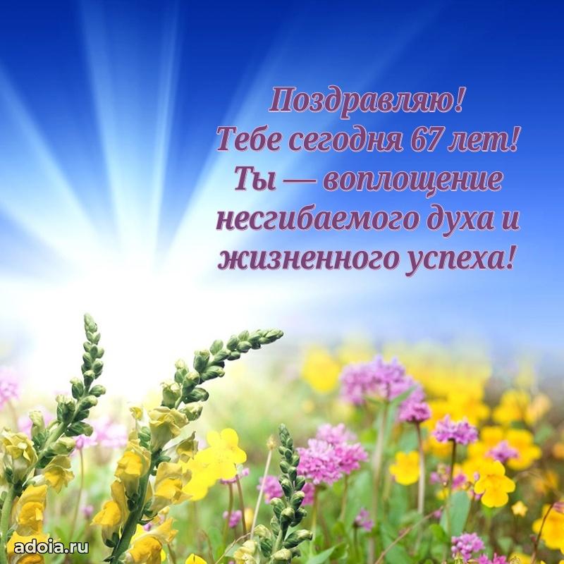 Новые мерцающие поздравления коллеге 67 лет