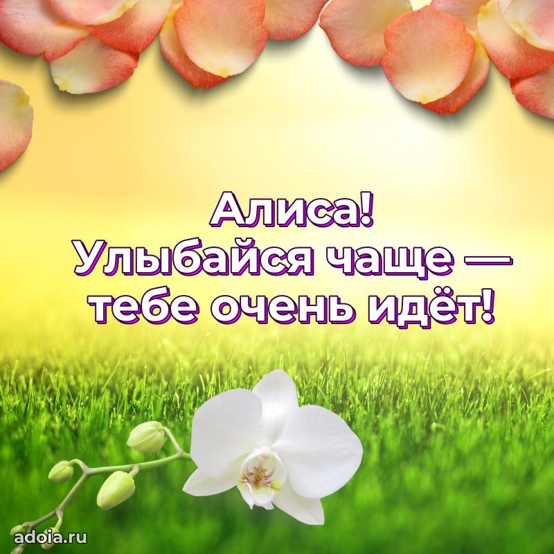 Открытка Алисе праздничная