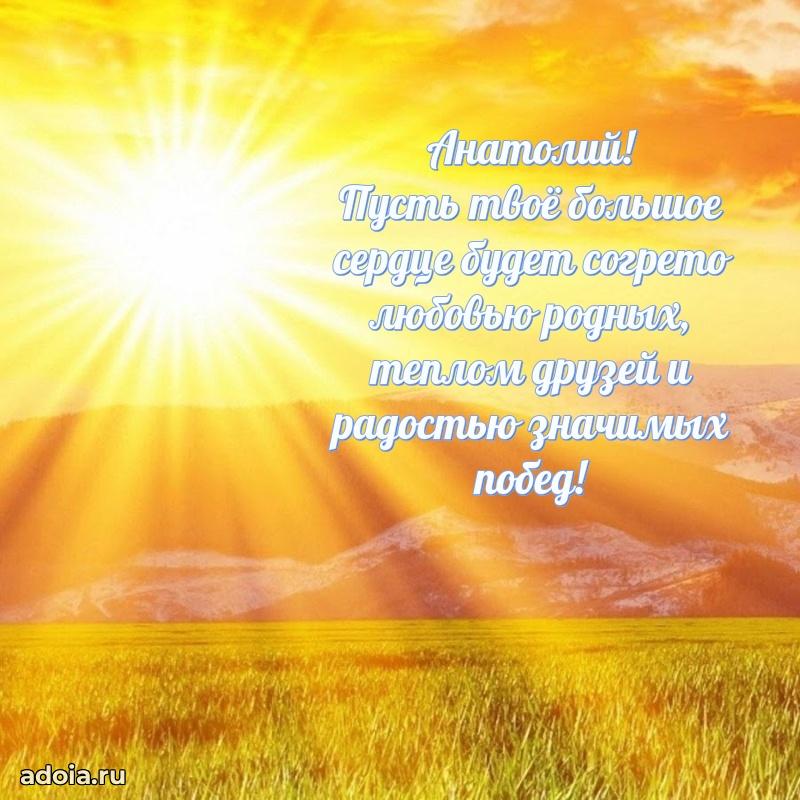 Мерцающая картинка Анатолию с днем рождения