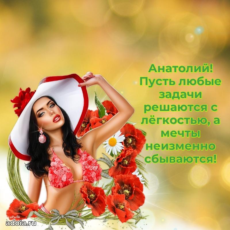 Яркая гифка Анатолию с днем рождения