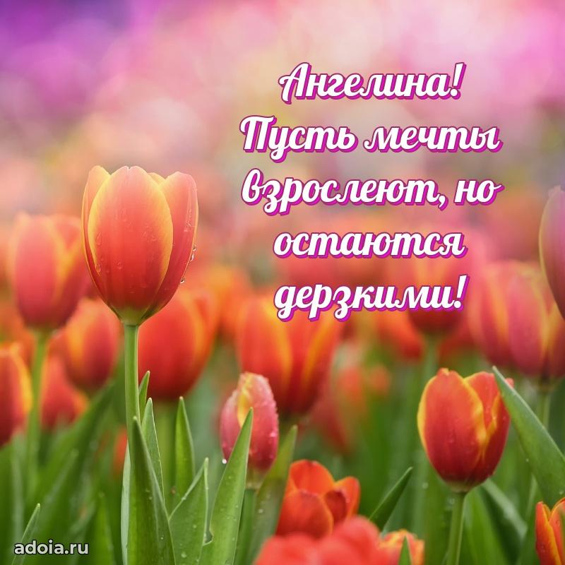 Открытка Ангелине праздничная