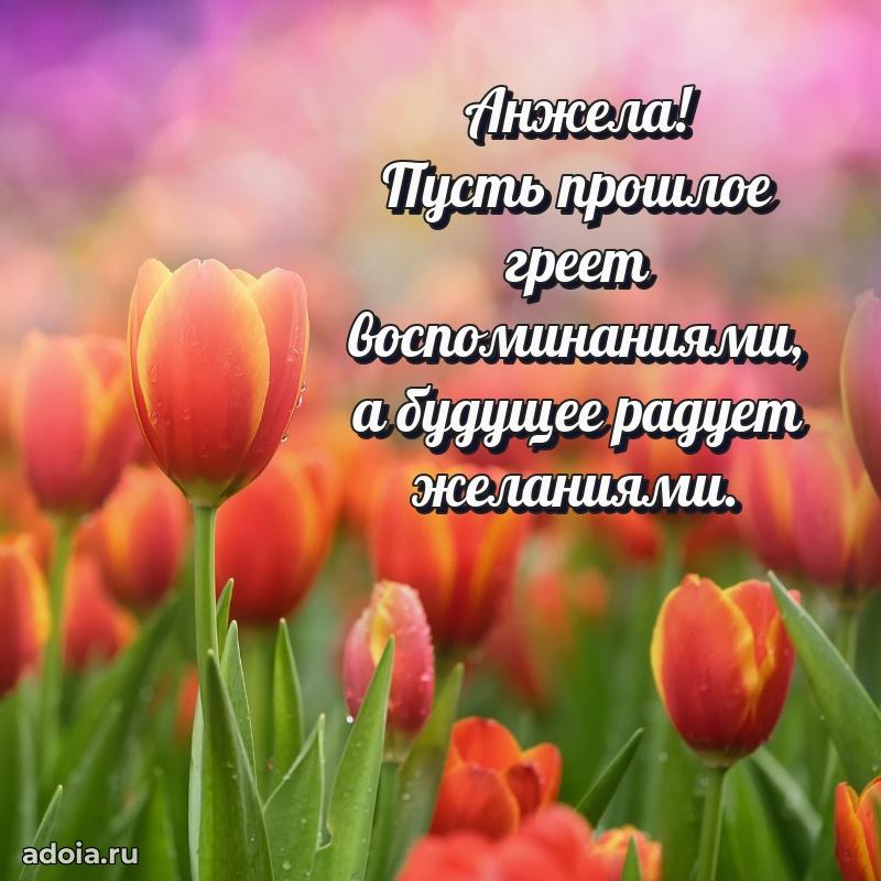 Открытка с пожеланиями Анжеле для ватсапа