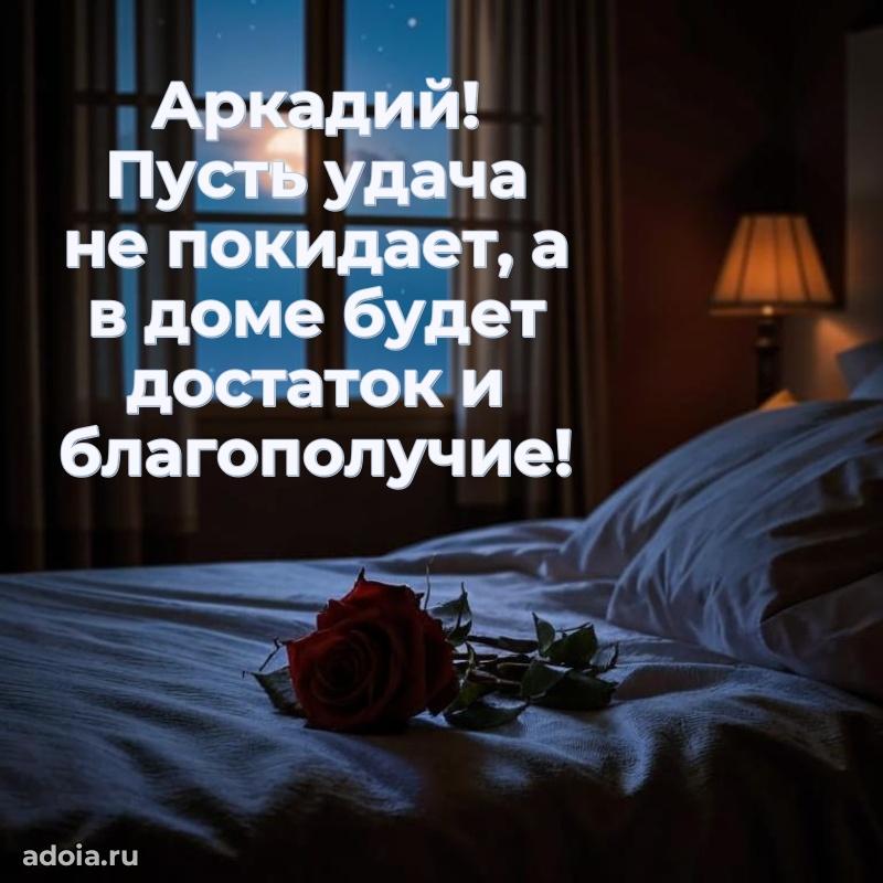 Открытка с пожеланиями Аркадию для ватсапа
