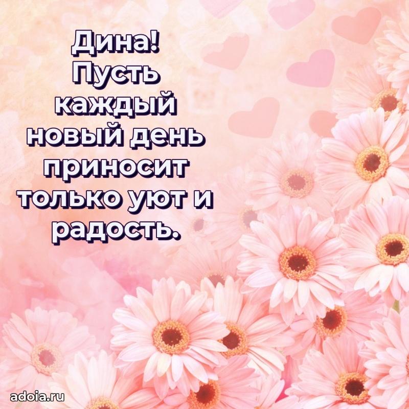 Поздравить подругу с др Дине
