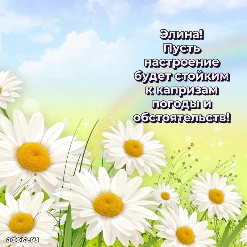 Открытка с пожеланиями Элине для ватсапа
