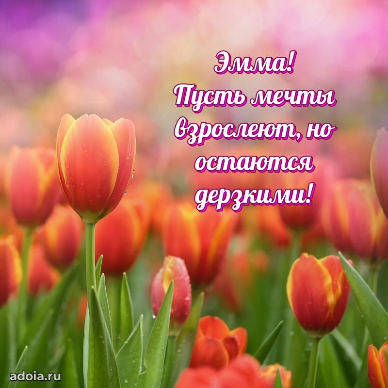 Открытка с пожеланиями Эмме для ватсапа