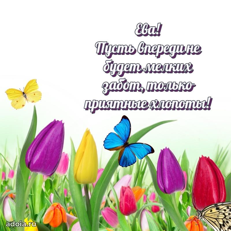 Открытка с пожеланиями Еве для ватсапа