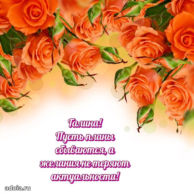 Открытка с пожеланиями Галине для ватсапа