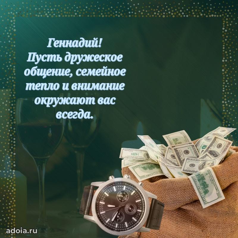 Новые открытки с днем рождения брата праздничные Геннадию