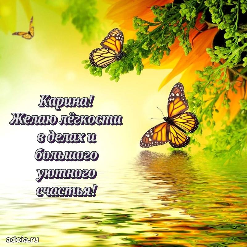Открытка для ватсап с днем рождения Карине