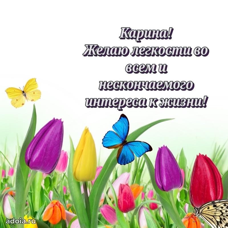 Яркая гифка Карине с днем рождения