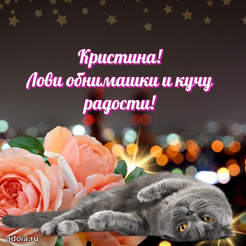 Смешная открытка для ватсап с днем рождения Кристине