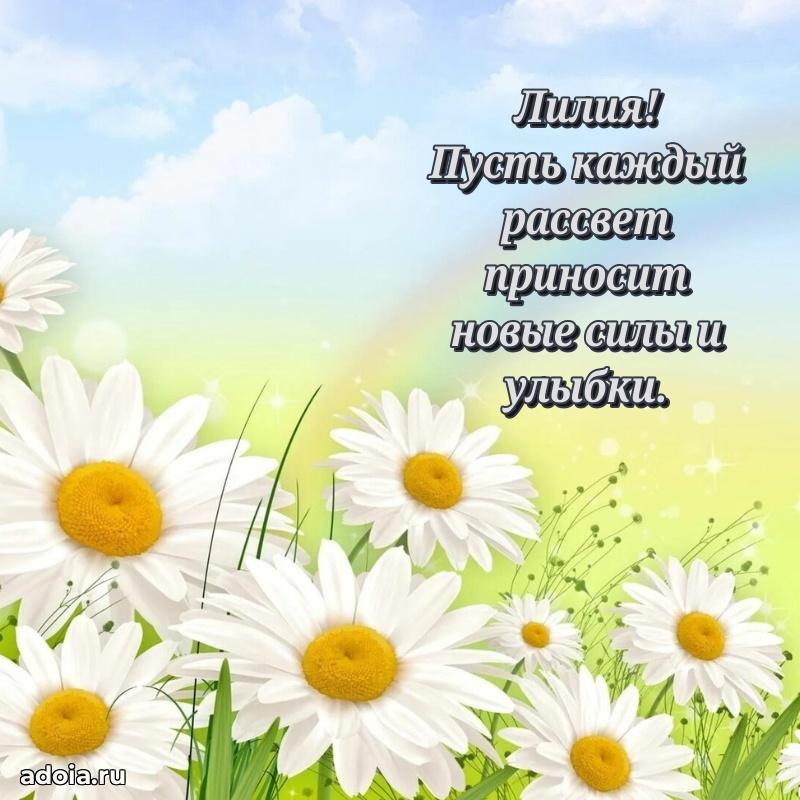 Открытка с пожеланиями Лилии для ватсапа