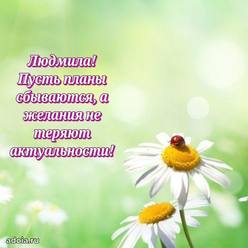 Мерцающая картинка Людмиле с днем рождения