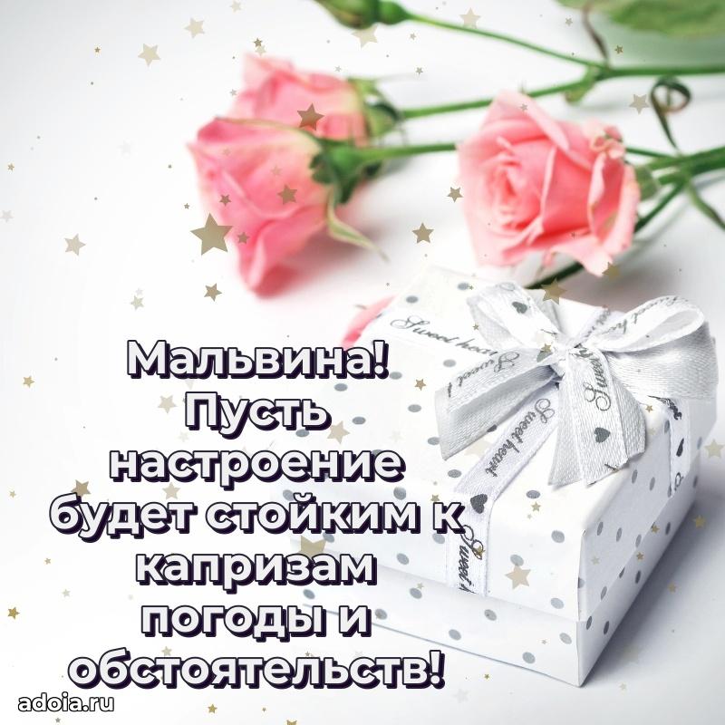 Мерцающая картинка Мальвине с днем рождения
