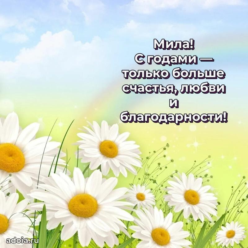 Открытка с пожеланиями Миле для ватсапа