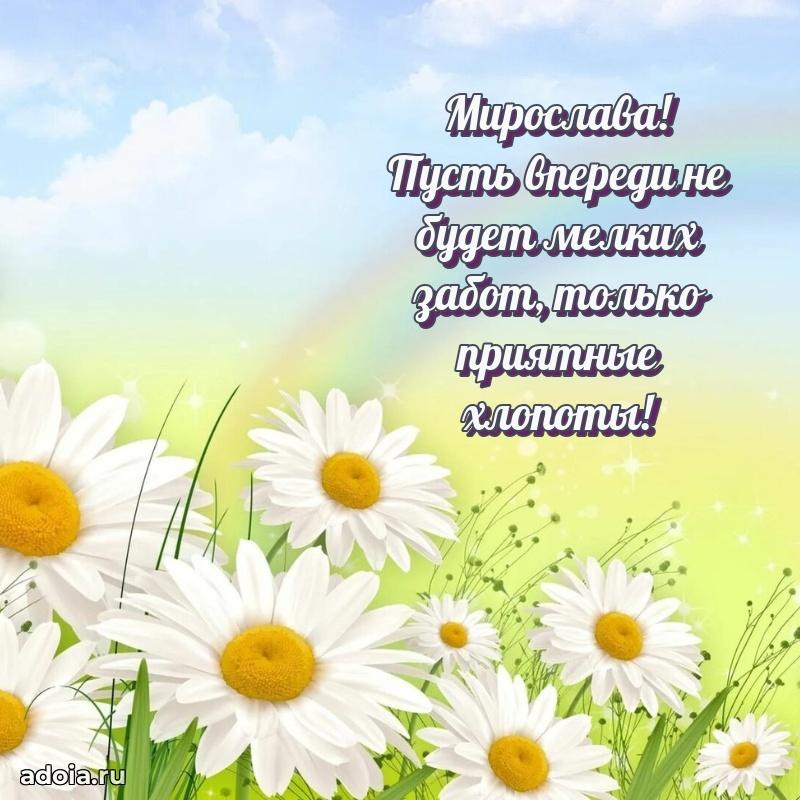 Мерцающая картинка Мирославе с днем рождения