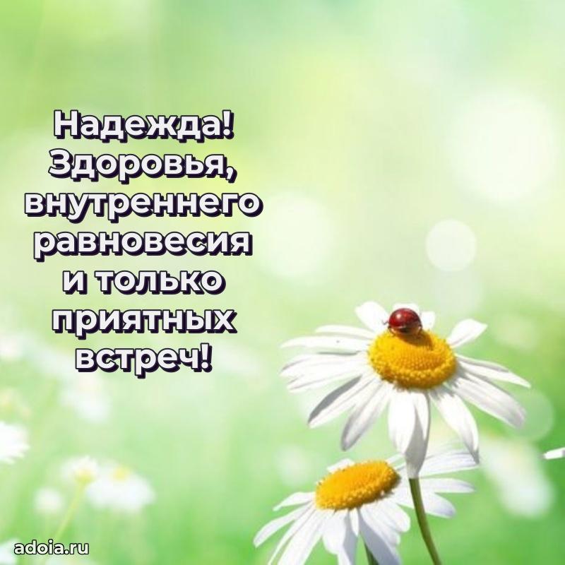 Открытка с пожеланиями Надежде для ватсапа