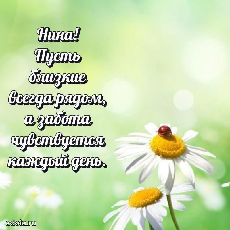Открытка Нине праздничная