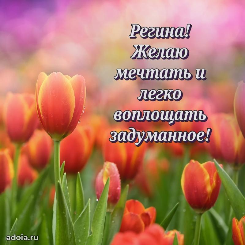 Открытка для ватсап с днем рождения Регине