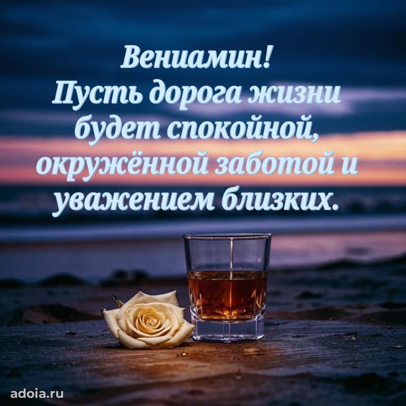 Мерцающая картинка Вениамину с днем рождения