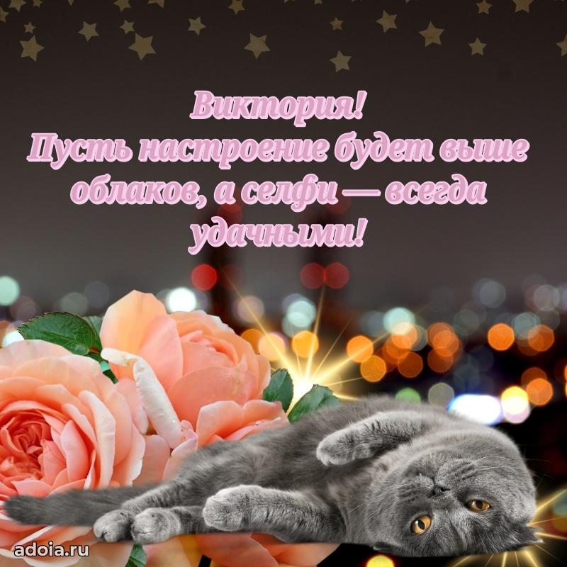 Яркая гифка Виктории с днем рождения