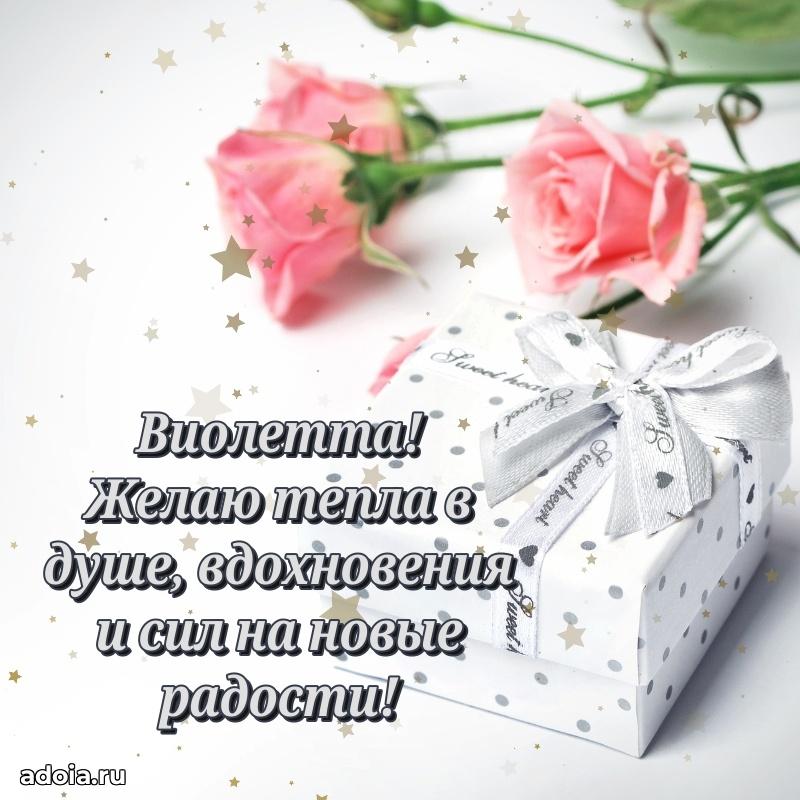 Открытка для ватсап с днем рождения Виолетте
