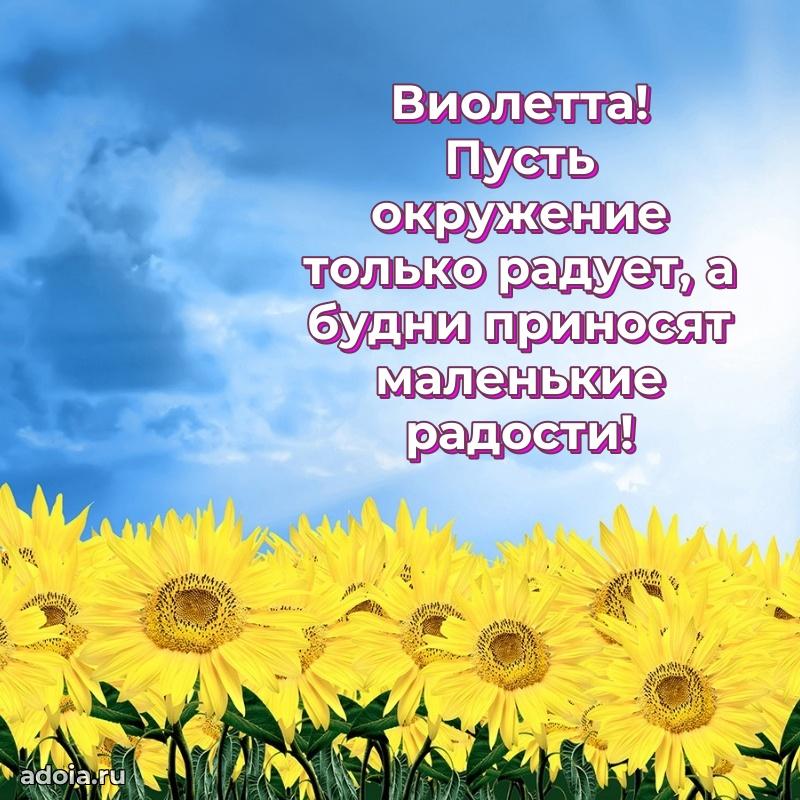 Открытка с пожеланиями Виолетте для ватсапа