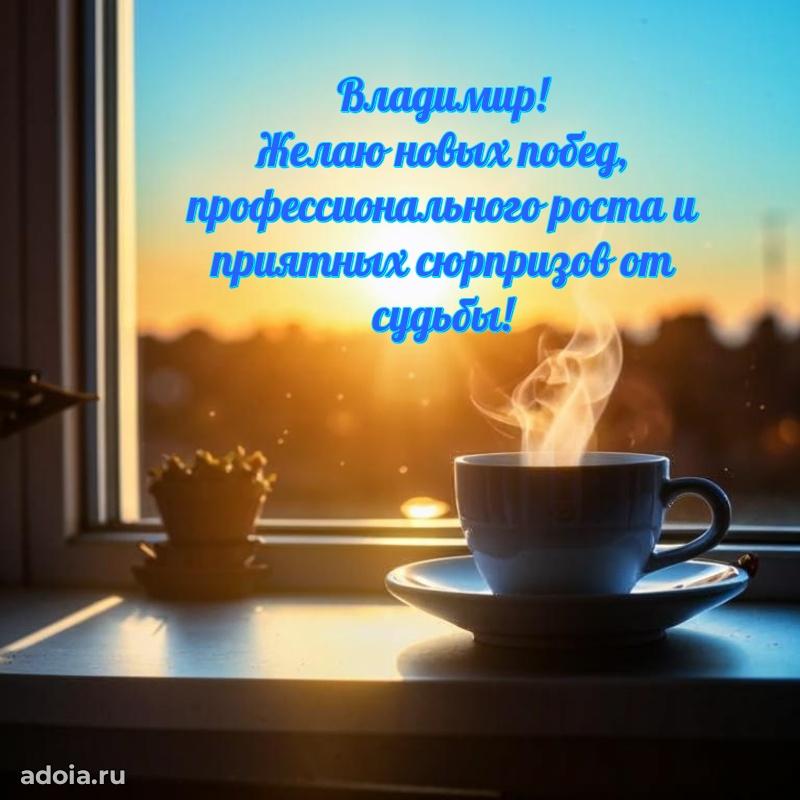 Мерцающая картинка сыну Владимиру с днем рождения