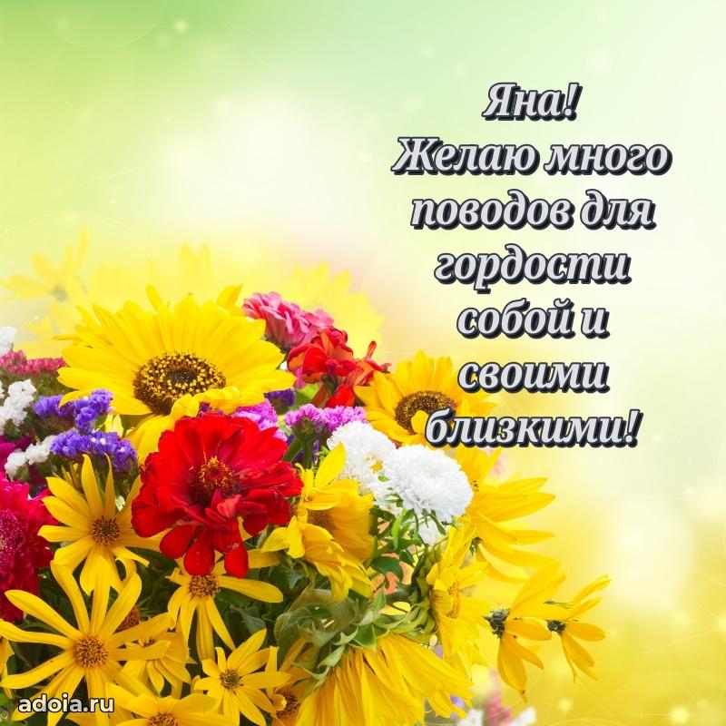 Открытка для ватсап с днем рождения Яне