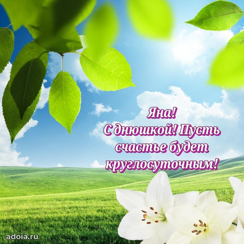 Открытка с пожеланиями Яне для ватсапа