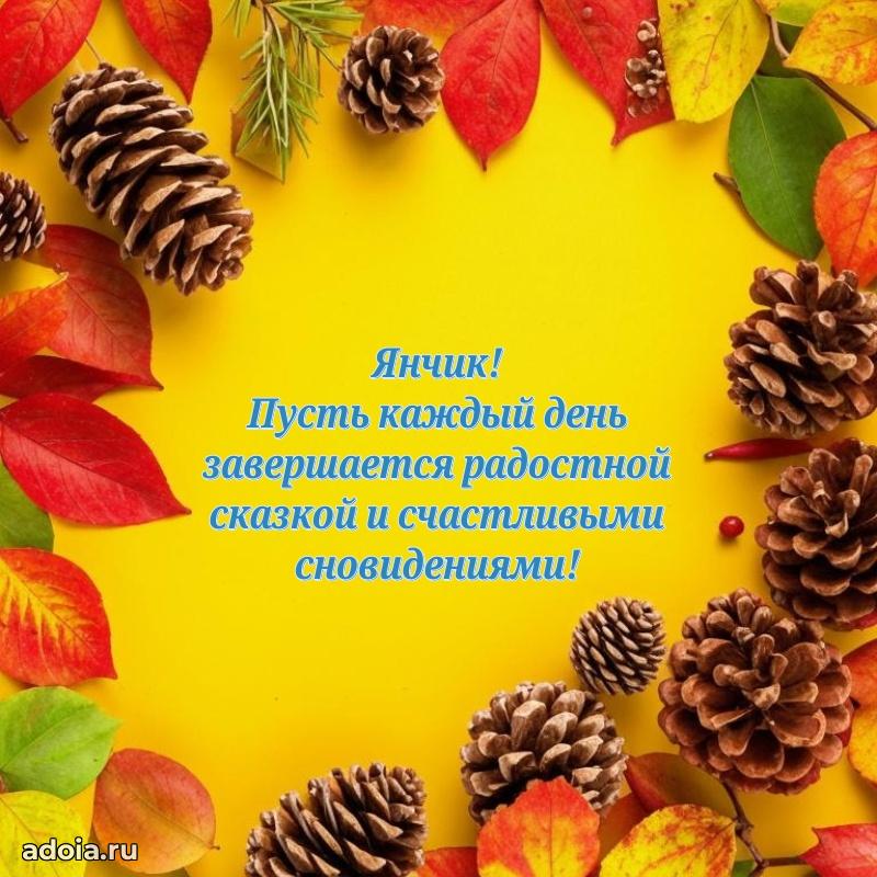 Открытка с пожеланиями Яну для ватсапа