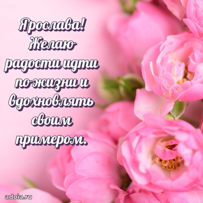 Открытка с пожеланиями Ярославе для ватсапа