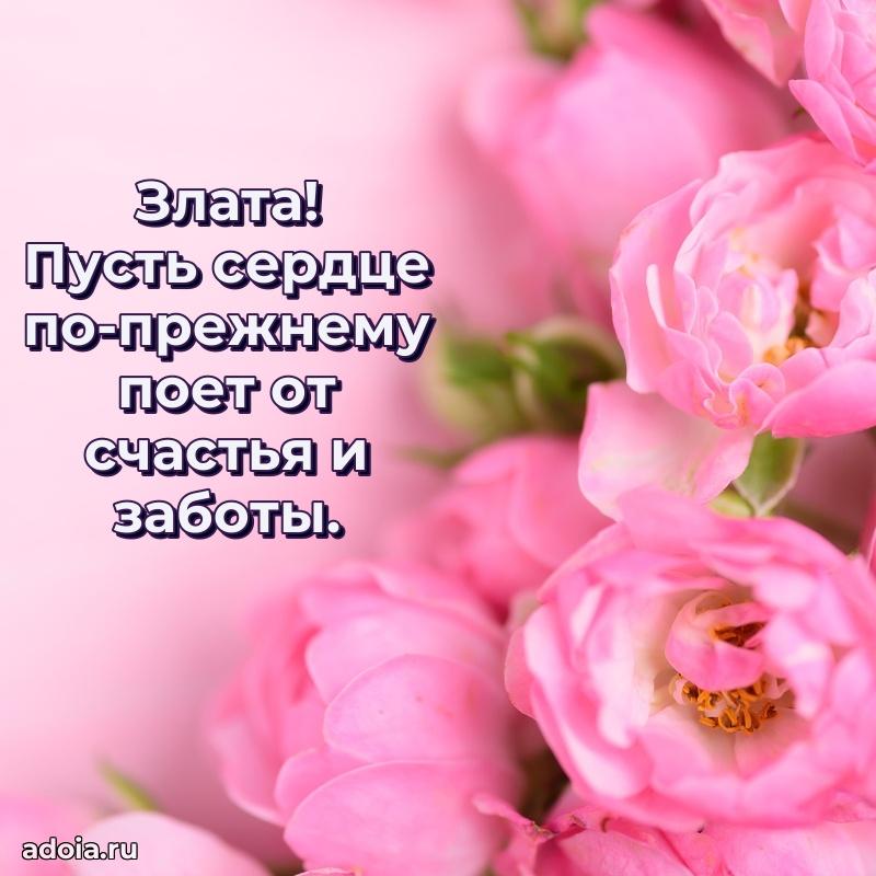 Открытка с пожеланиями Злате для ватсапа