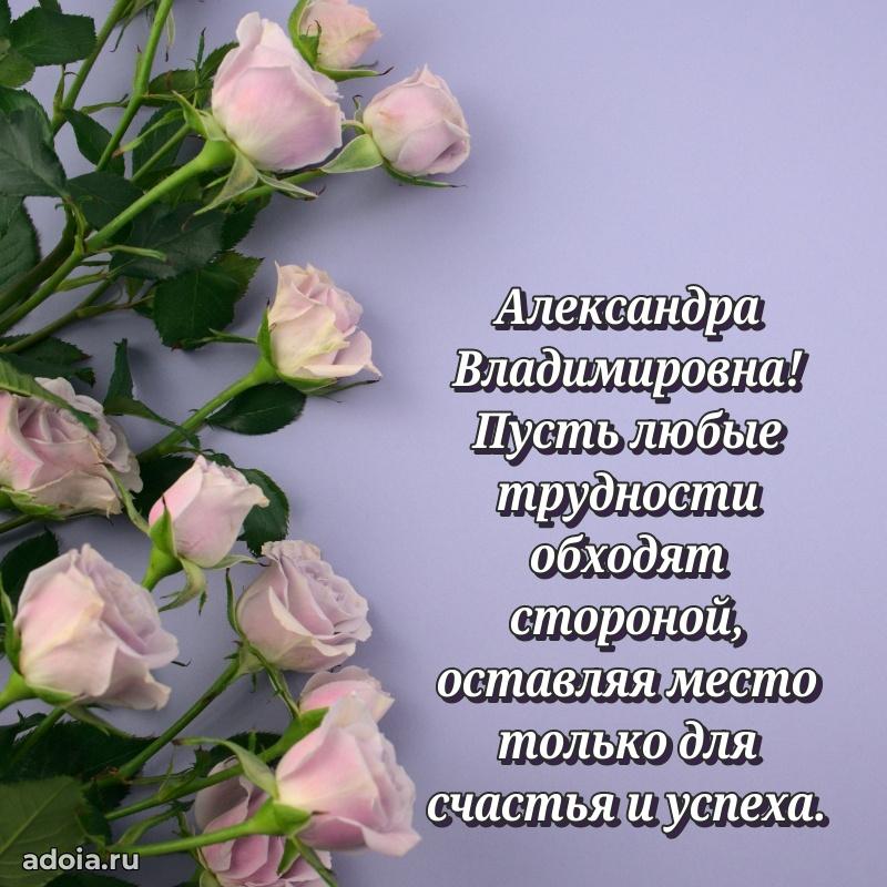Красивое поздравление в картинках Александре Владимировне