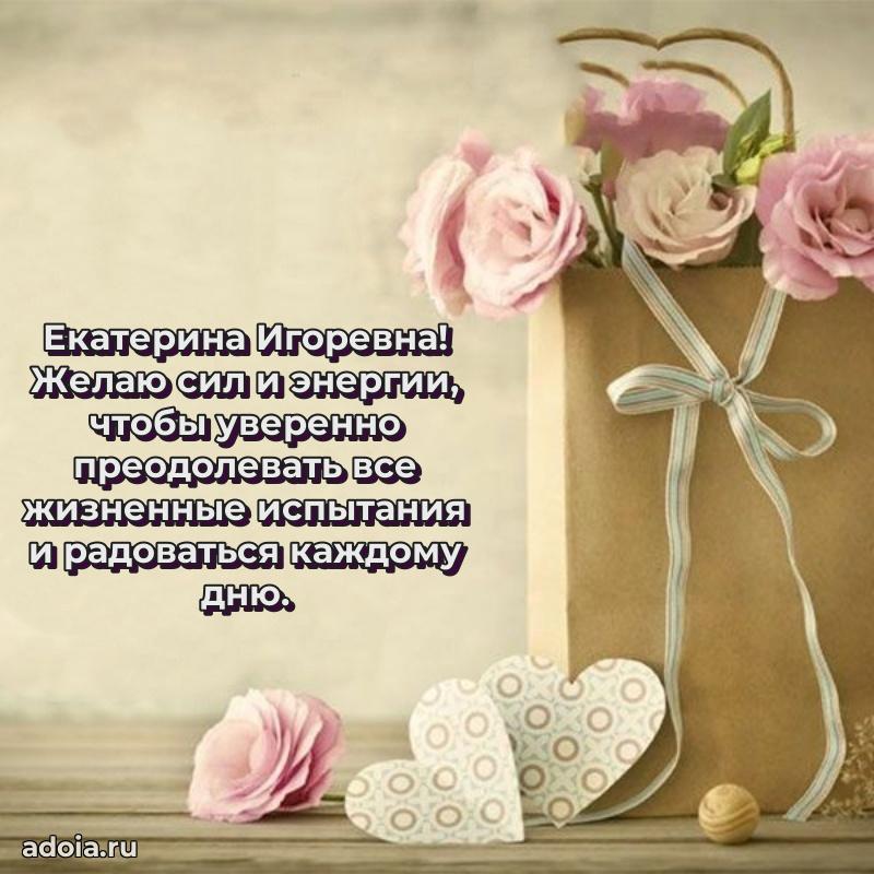 Стильное поздравление с днем рождения Екатерине Игоревне