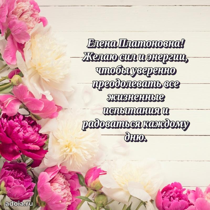 С днем рождения! Открытка Елене Платоновне