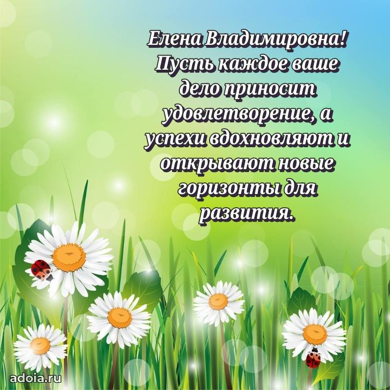 Солнечная открытка с поздравлениями Елене Владимировне